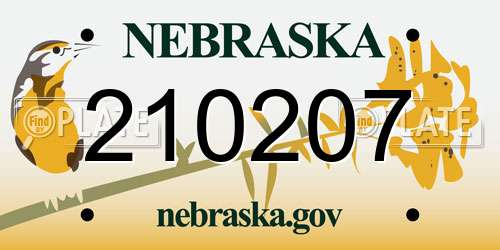 210207 Nebraska License Plate