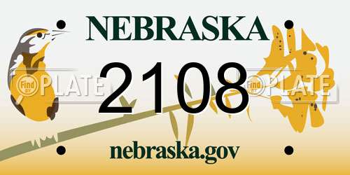 2108 Nebraska License Plate