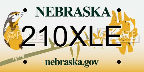 210XLE Nebraska License Plate