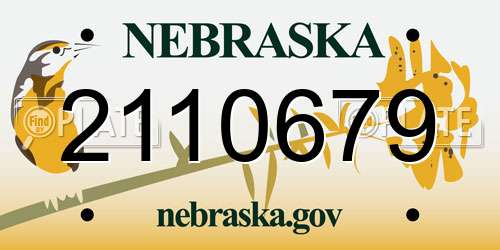 2110679 Nebraska License Plate