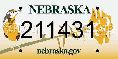 211431 Nebraska License Plate