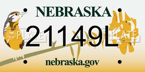 21149L Nebraska License Plate