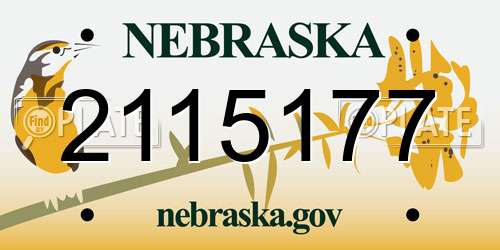 2115177 Nebraska License Plate