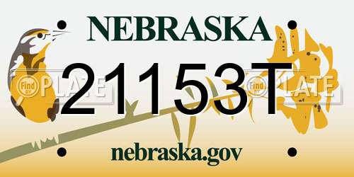 21153T Nebraska License Plate