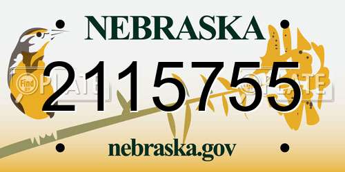 2115755 Nebraska License Plate
