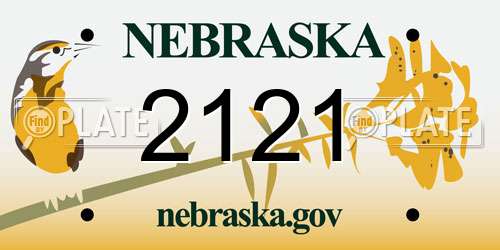2121 Nebraska License Plate