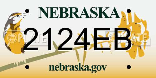 2124EB Nebraska License Plate