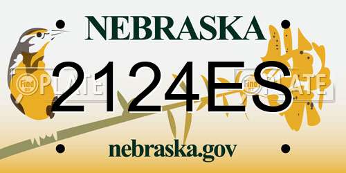 2124ES Nebraska License Plate