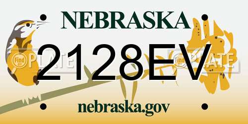 2128EV Nebraska License Plate