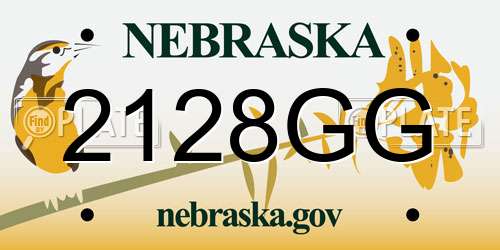 2128GG Nebraska License Plate
