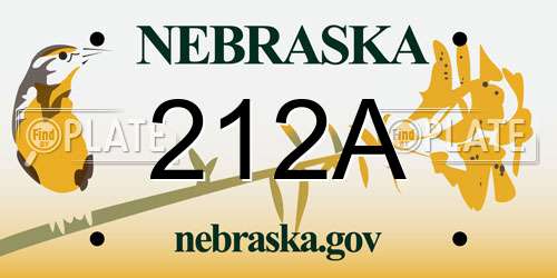 212A Nebraska License Plate