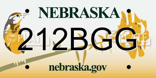 212BGG Nebraska License Plate
