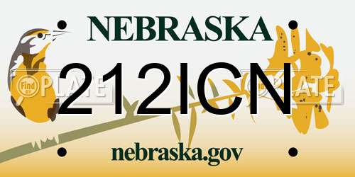 212ICN Nebraska License Plate