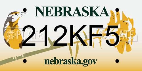 212KF5 Nebraska License Plate