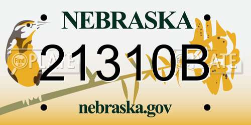 21310B Nebraska License Plate