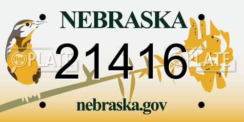21416 Nebraska License Plate