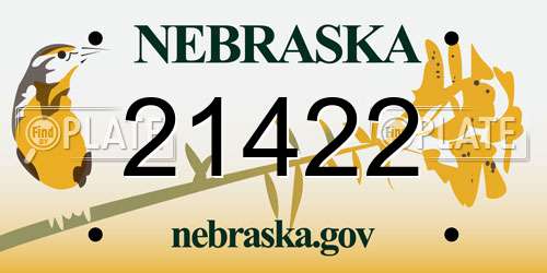 21422 Nebraska License Plate