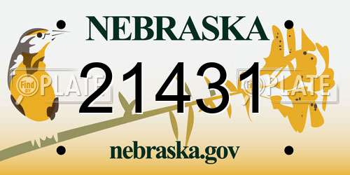 21431 Nebraska License Plate