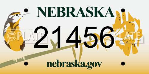 21456 Nebraska License Plate