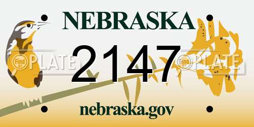 2147 Nebraska License Plate