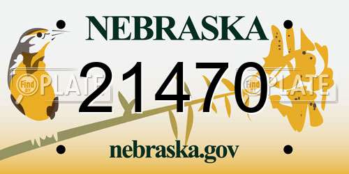 21470 Nebraska License Plate