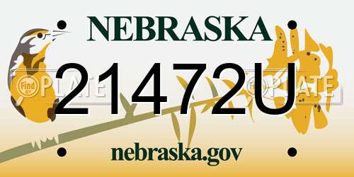 21472U Nebraska License Plate