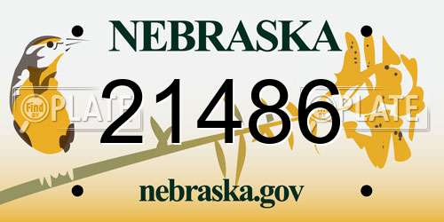 21486 Nebraska License Plate
