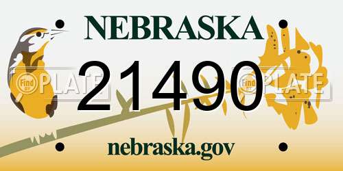 21490 Nebraska License Plate
