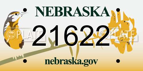 21622 Nebraska License Plate