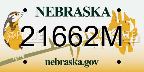 21662M Nebraska License Plate