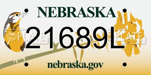 21689L Nebraska License Plate