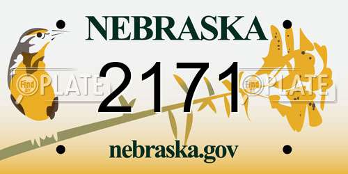 2171 Nebraska License Plate