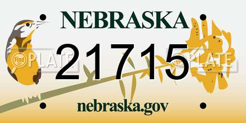 21715 Nebraska License Plate