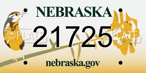21725 Nebraska License Plate
