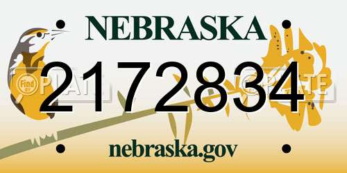 2172834 Nebraska License Plate