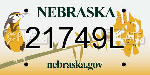 21749L Nebraska License Plate