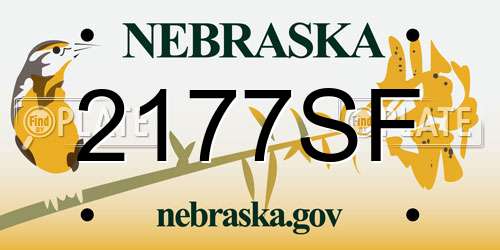 2177SF Nebraska License Plate