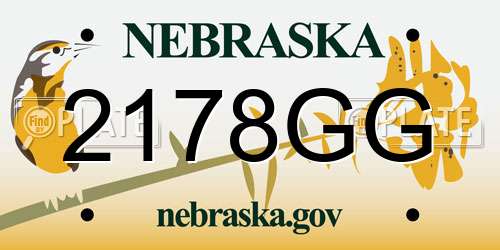 2178GG Nebraska License Plate