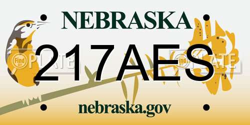 217AES Nebraska License Plate