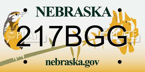 217BGG Nebraska License Plate