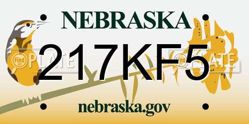 217KF5 Nebraska License Plate