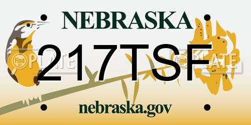 217TSF Nebraska License Plate
