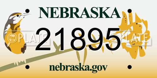 21895 Nebraska License Plate