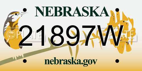 21897W Nebraska License Plate