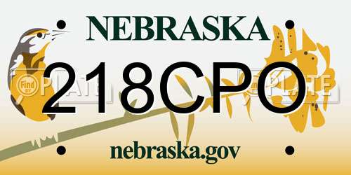 218CPO Nebraska License Plate