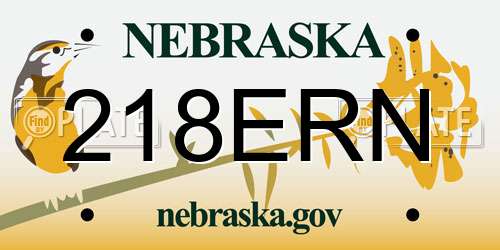 218ERN Nebraska License Plate