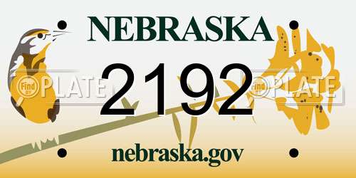2192 Nebraska License Plate