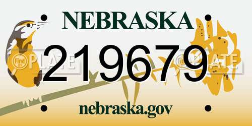 219679 Nebraska License Plate