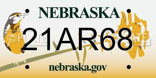 21AR68 Nebraska License Plate