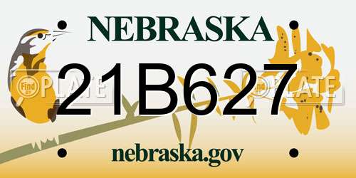 21B627 Nebraska License Plate